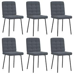 VidaXL Chaises à Manger Lot De 6 Gris Foncé Velours - gris 8721158568960_0