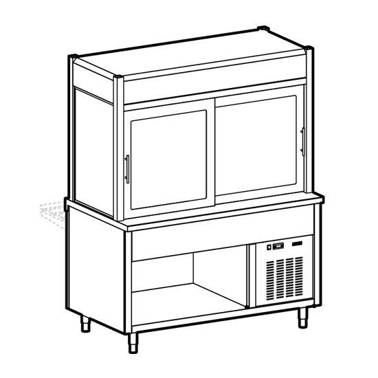 Vitrine réfrigérée 2 niveaux avec plan réfrigéré sur armoire ouverte, 5x GN 1/1 VIRTUS IIA5047_0