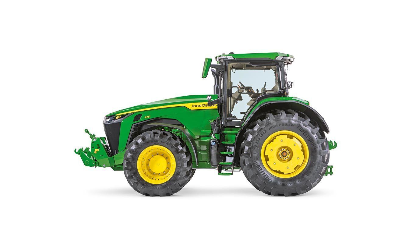 Tracteur agricole 8R 370 - John Deere - 370 ch avec moteur 9.0L et cabine spacieuse_0