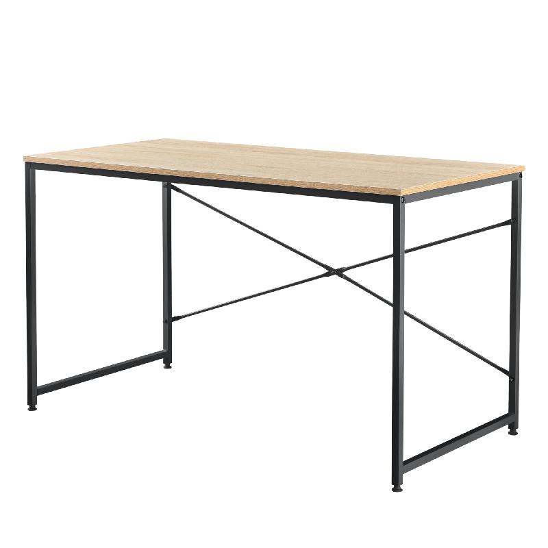 BUREAU POSTE DE TRAVAIL ORDINATEUR TABLE MDF 120 CM BEIGE ET NOIR 03_0003511_0