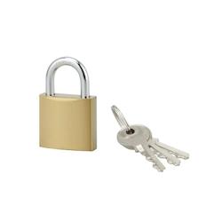 Cadenas ACERA à clé, base 30 mm, anse acier cémenté, 3 clés - SERRUPRIX - doré 3150269980029_0