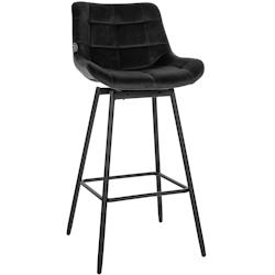 CLP Tabouret de bar Weston Pivotant Noir /Velours - noir textile 321496_0