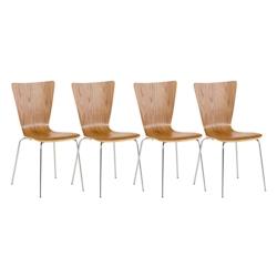 Décoshop26 - Lot de 4 chaises de cuisine salle à manger empilable en bois chêne et structure stable à quatre pieds en métal 10_0003163 - 3000251433814_0