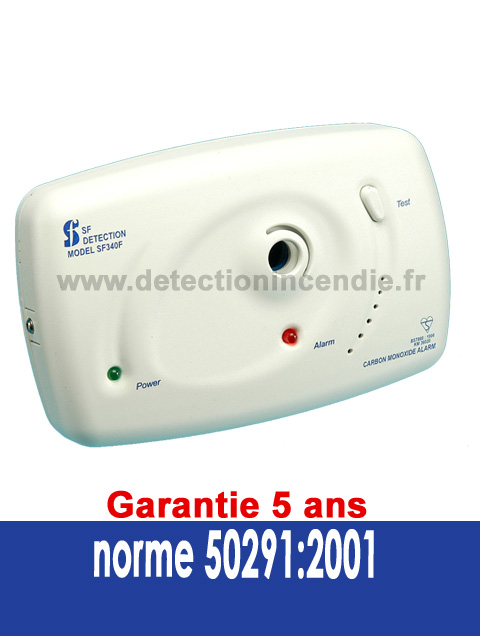 Détecteur de monoxyde de carbone SF340F - alimentation 230Vac, sortie relais, garantie 5 ans_0