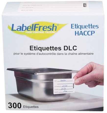 ETIQUETTE HACC DLCP 70 X 45 MM (VENDU PAR 300)