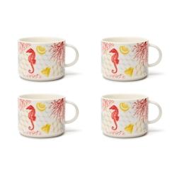 Excelsa lot de 4 tasses jumbo Coral porcelaine 50 cl multicolore - multicolore porcelaine 68043_0