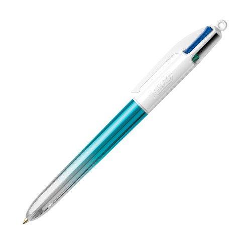LOT DE 2 - STYLO BILLE BIC 4 COULEURS BICOLORE RÉTRACTABLE POINTE 1 MM - ÉCRITURE MOYENNE