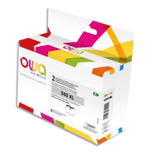 Owa pack de 2 cartouches compatibles jet d'encre noir hp 940xl k10423ow_0