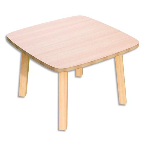 Paperflow table basse woody en mdf replaqué hêtre, plateau 60 x 60 cm, piètement en bois massif_0