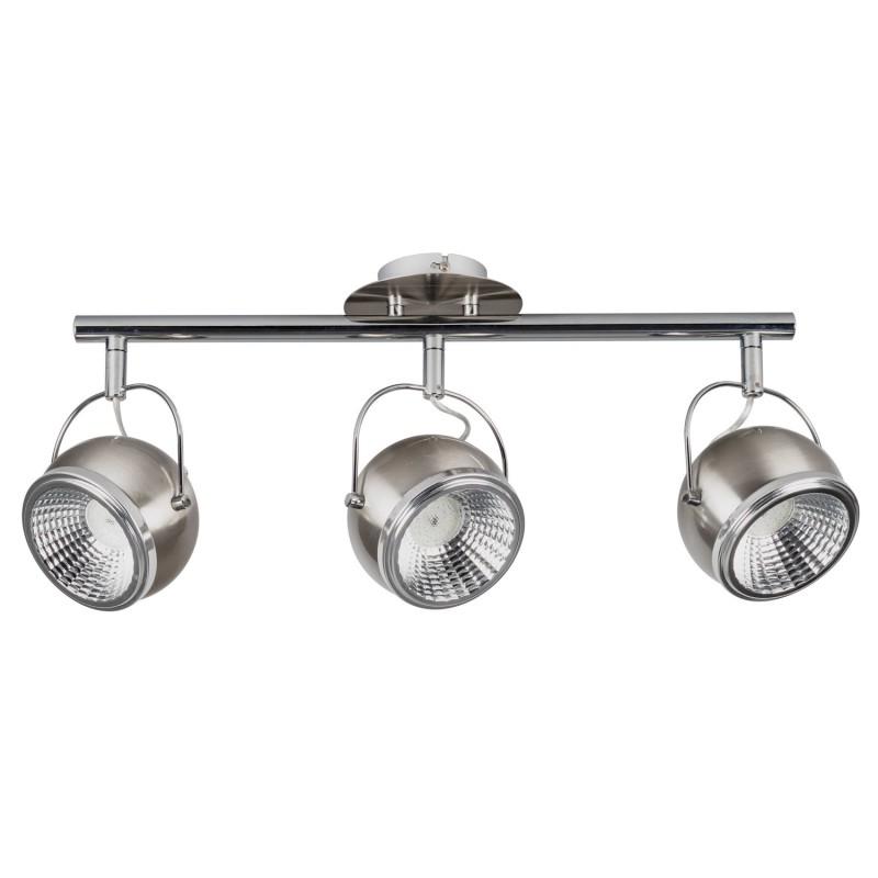 Plafonnier 3 spots moderne Ball 52cm satin - Paris Prix - Métal, LED GU10, Chrome & Satin_0