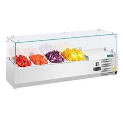 Polar Vitrine inox réfrigérée à ingrédients 3 x GN 1/3 (P)100 mm & 1 x GN 1/2 (P)100 mm, 150 W, 220 V - MONO - 5050984317378_0