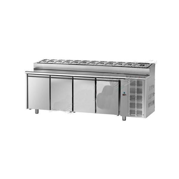 Table réfrigérée snack 4 portes - 620L - Acier inoxydable - Température +0/+10°C_0
