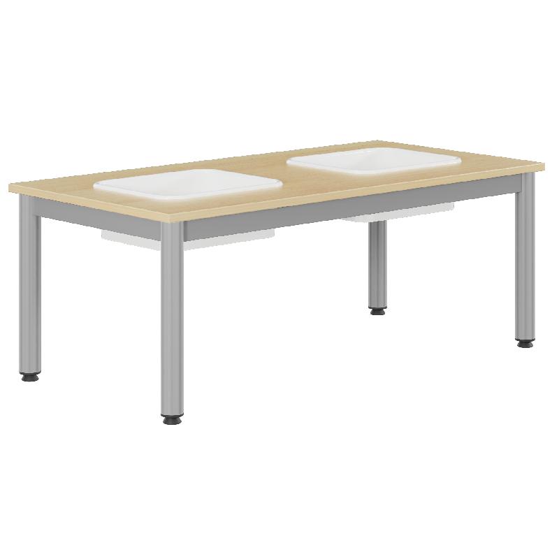 Table scolaire rectangulaire avec bac_0