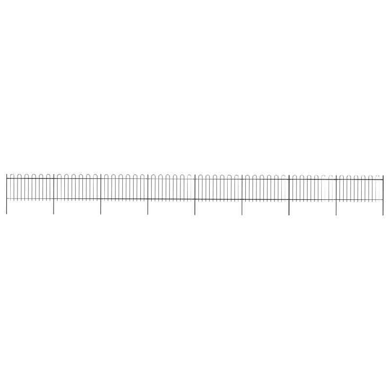 Vidaxl clôture de jardin avec dessus en cerceau acier 13,6 x 1 m noir 277663_0