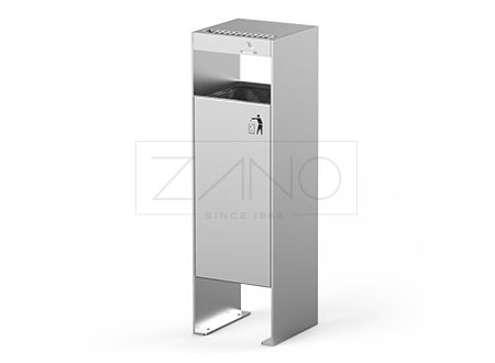 03.061.1.Sn - Poubelle urbaine simple avec cendrier - Zano - Structure en acier ou inox, 52L_0