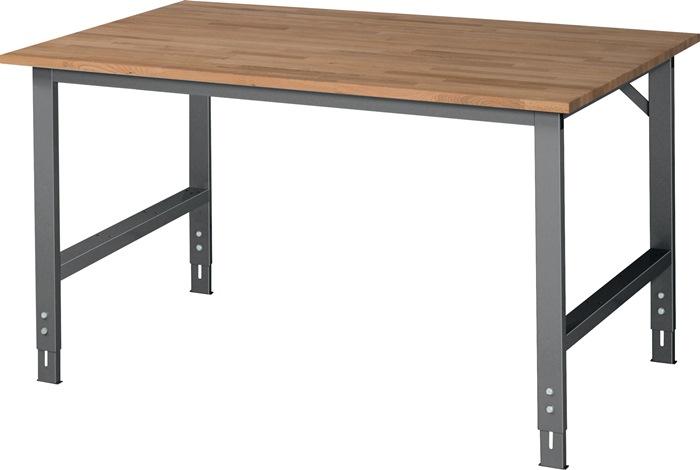 Établi ajustable l.1500xP1000xH760-1080 mm - Plateau en hêtre massif - Châssis anthracite RAU_0