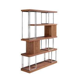 AC ANGEL CERDA Angel Cerdá Etagère en noyer et acier inoxydable chromé 3220C 129 x 35 x 170 - marron Bois manufacturé 8435631019152_0