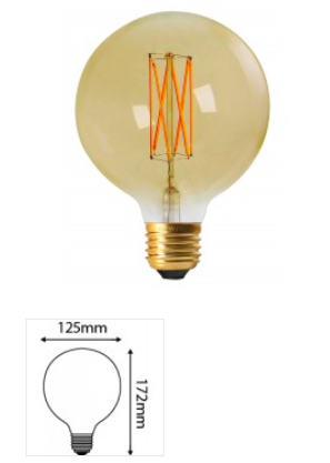 Ampoule globe E27 filament LED 2W 2100K ambre - éclairage intérieur_0