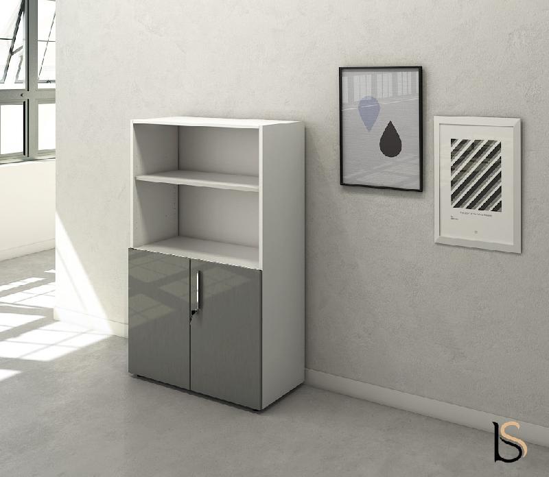 Armoire mi-haute mixte à portes battantes Luxury- Ofitres - Alu_0