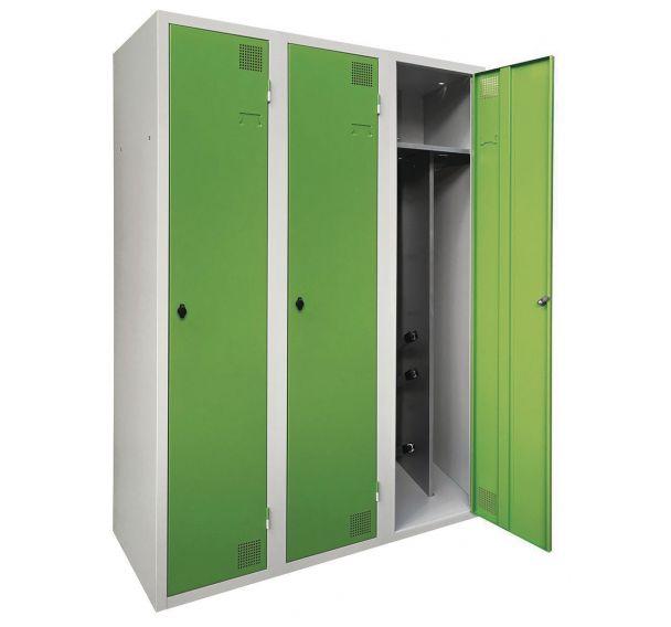 ARMOIRE SÉCHANTE IS 3 COLONNES À MORAILLON VERT/JAUNE - MANUTAN COLLECTIVITÉS