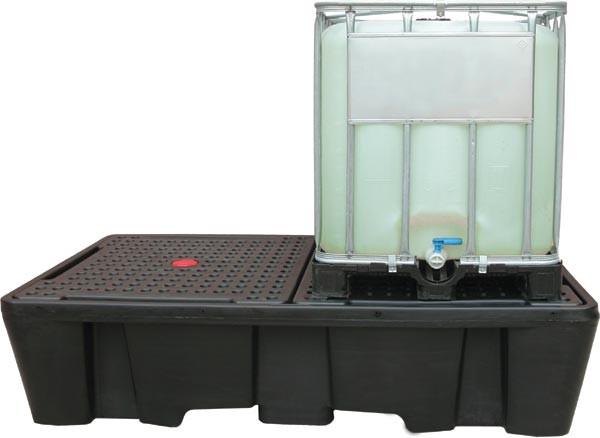 Bac de rétention polyéthylène ECO - 2 cubi 1000 l - 3000 kg charge admissible - caillebotis amovible_0