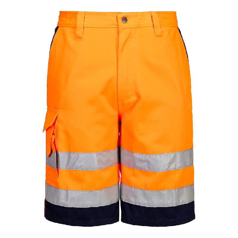 Bermuda HiVis Poly-coton - Orange/Marine / XS_0