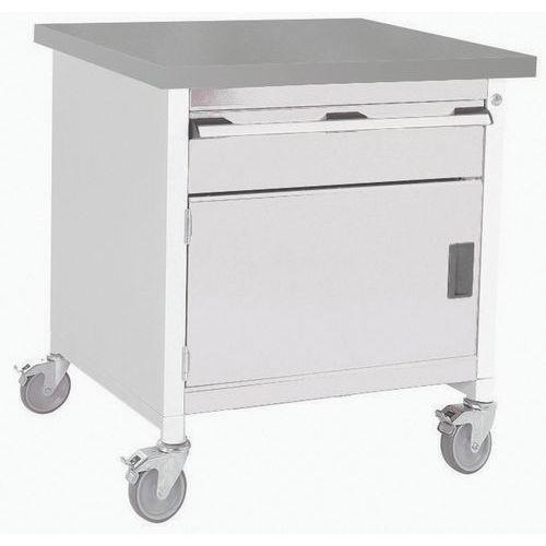 BOTT 1 ETABLI ROULANT MONOBLOC CUBIO - PLATEAU LINOLÉUM 1 PORTE ET TIROIR - BOTT