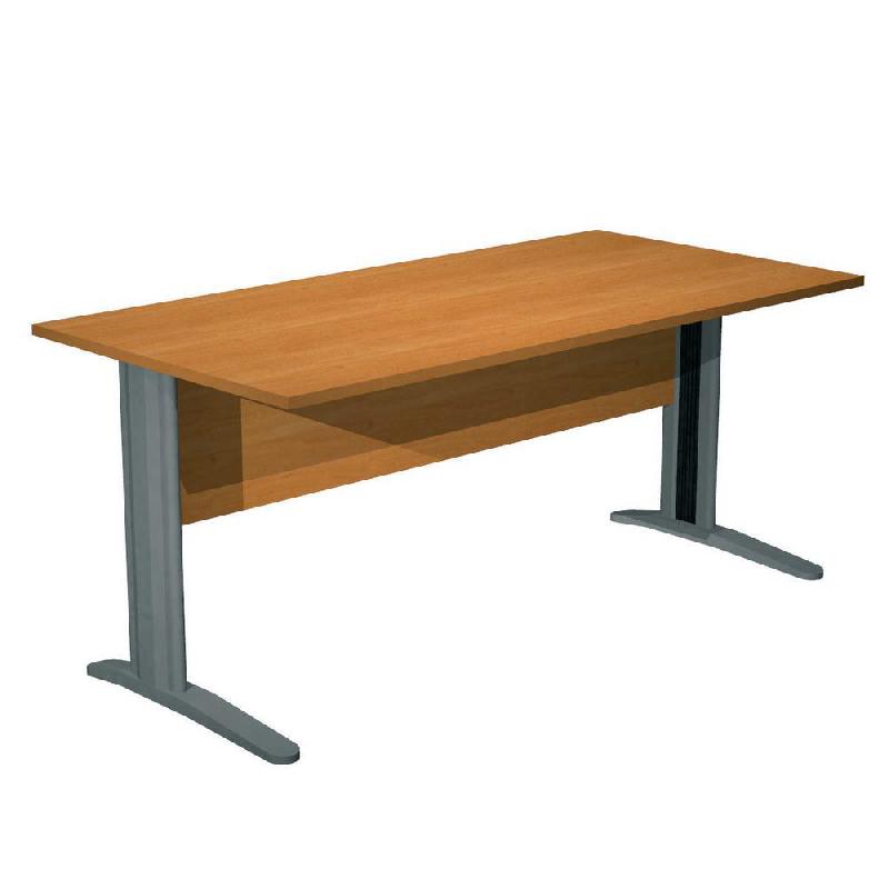 BUREAU DROIT PRONTO METAL - L.140 X P.80 CM - PLATEAU AULNE - PIEDS L ANTHRACITE