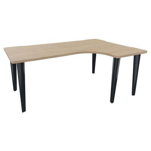 BUREAU EVIDENCE ASYMÉTRIQUE 180X120 RETOUR D CHÊNE NATUREL/ANTHRACITE - VINCO