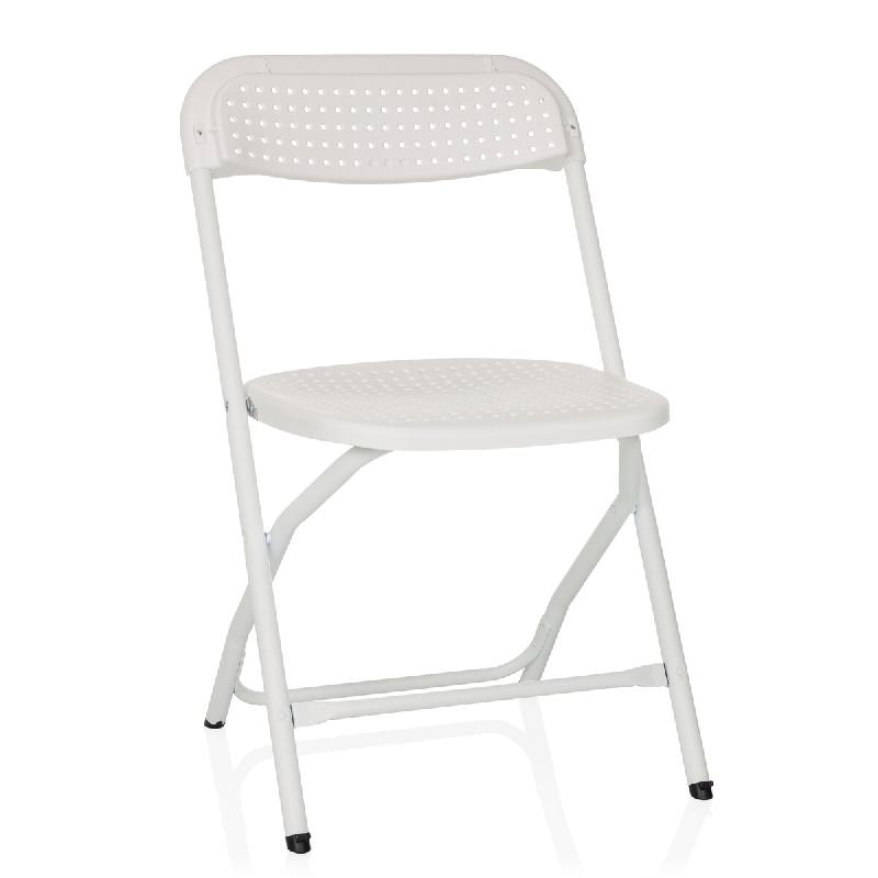 Chaise visiteur / chaise pliante TUDELA XXL PRO W plastique blanc hjh OFFICE - blanc plastique polypropylène 803103_0