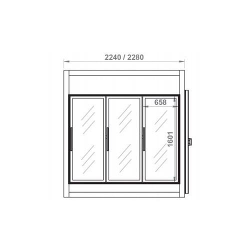 Chambre froide professionnelle positive portes vitrées 2240x1990x2560 - RFM3R-PC-C_0