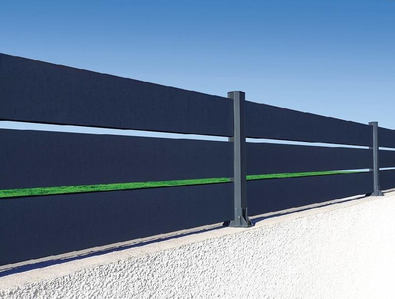 Clôture en Aluminium Ajourée Lames 150x20mm PB06 Extérieure à Visser sur Muret ou Applique (à l'Anglaise) Sur Mesure Référence: Clôture Alu Ajourée 150 Visser_0