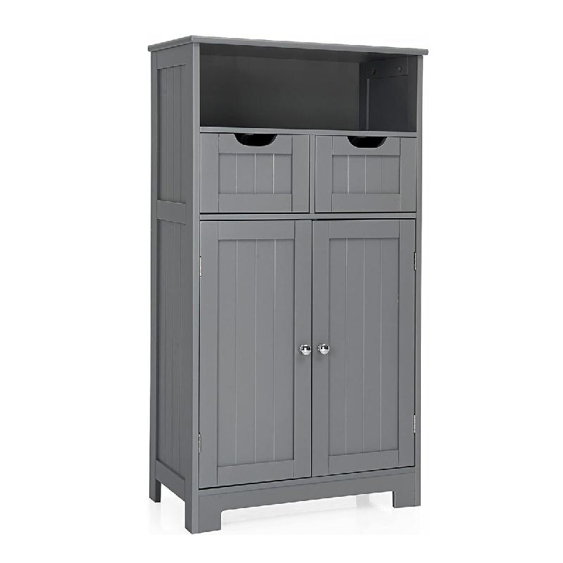 COSTWAY meuble de salle de bain autoportant avec étagère réglable, armoire multifonction pour salle de bain, chambre et bureau, 60 x 30 x 109cm, gr_0