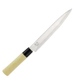 Couteau à découper Yakitori 21 cm - Marron plastique - Chroma France - Lame fine en acier carbone 0,5% - 33x3 cm_0