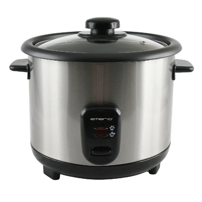 Cuiseur à riz Emerio 1,5 L avec maintien au chaud, arrêt automatique et revêtement antiadhésif, modèle RCE-110118.5 noir. - argenté inox 7333282033828_0