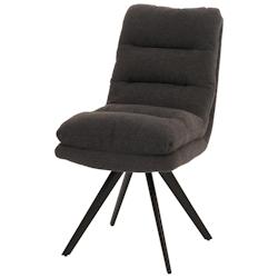Décoshop26 - Chaise de salle à manger pivotante assise en tissu bouclé gris foncé extra confortable 04_0006287 - gris 3000261689003_0