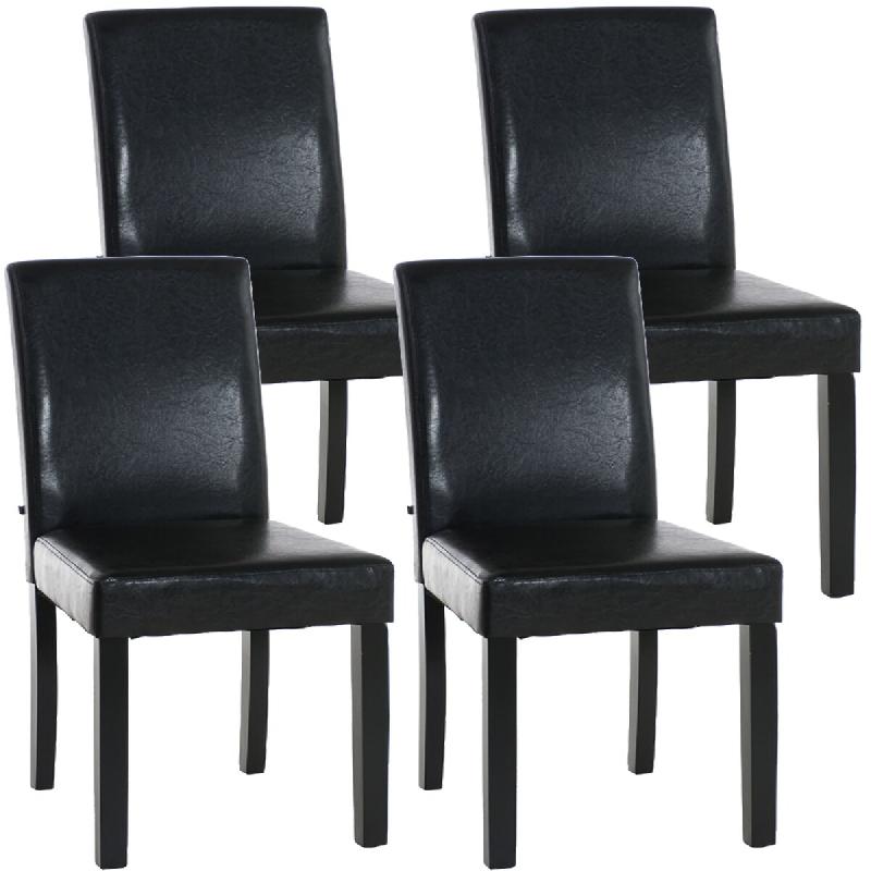 Décoshop26 - Lot de 4 chaises de salle à manger design moderne confortable en PVC marron et pieds en bois noir 10_0001767 - marron 3000250658249_0