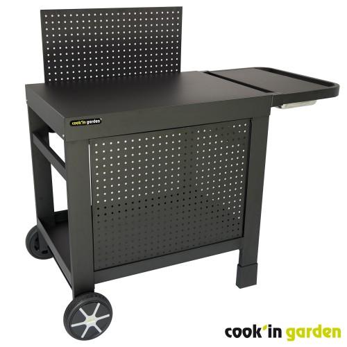 DESSERTE EN MÉTAL - NOIR - REVA 110 PREMIUM COOK IN GARDEN