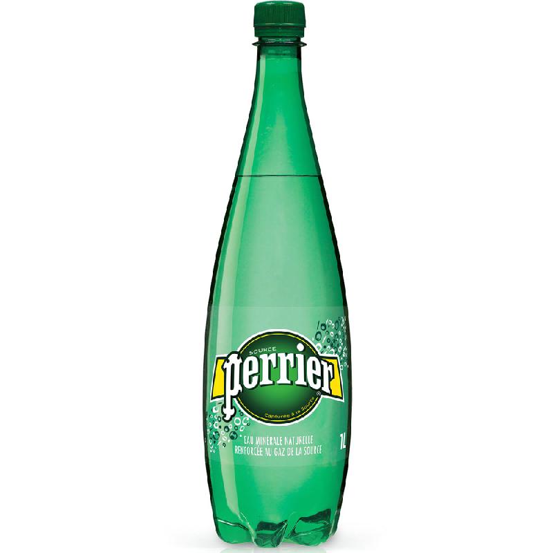 EAU MINERALE NATURELLE GAZEUSE PERRIER - LOT DE 6 BOUTEILLE DE 1 L