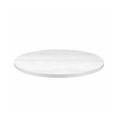 Emh Plateau de table professionnel rond Ø110 cm – bois mélaminé finition bois blanc – usage chr intérieur - blanc Bois manufacturé PLATBMELAD110X4BBL_0