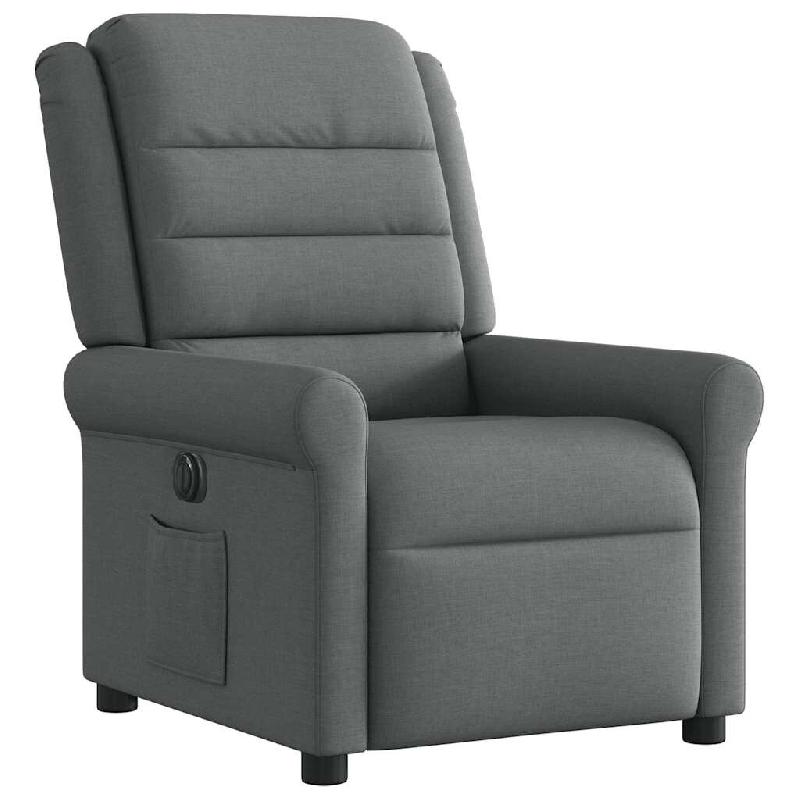 Fauteuil inclinable électrique Gris foncé Tissu Modèle Weloria - 8721102962776_0