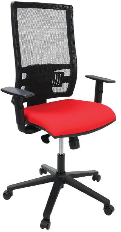 FAUTEUIL OFFICE DOSSIER RÉSILLE ASSISE TISSU COLORIS ROUGE - MANUTAN COLLECTIVITÉS