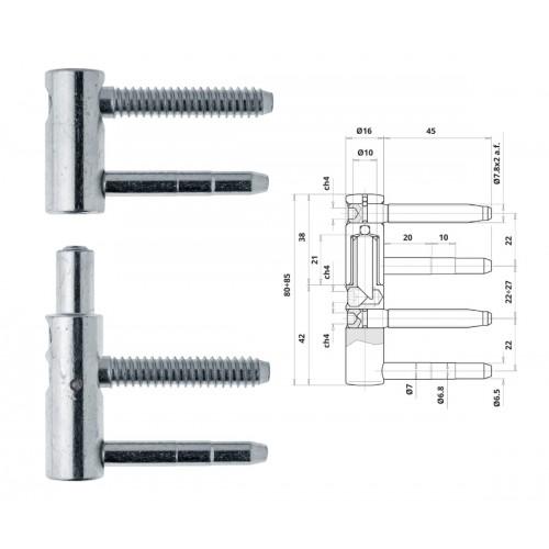 FICHE COMPLÈTE M+F RÉGLABLES - MENUISERIE BOIS - NŒUD 16 MM - 10 PIÈCES OTLAV