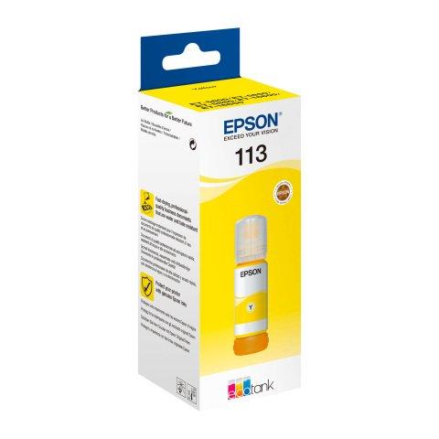 FLACON ENCRE EPSON 113 ECOTANK JAUNE -  AUTHENTIQUE