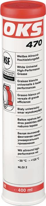 Graisse universelle OKS 470 - haute performance, blanc, NSF H2, cartouche 400 ml_0