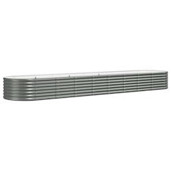 Helloshop26 - Jardinière bac lit surélevé plantes fleurs terrasse jardin de jardin acier enduit de poudre 368 x 80 x 36 cm gris 02_0039640 - 300021_0