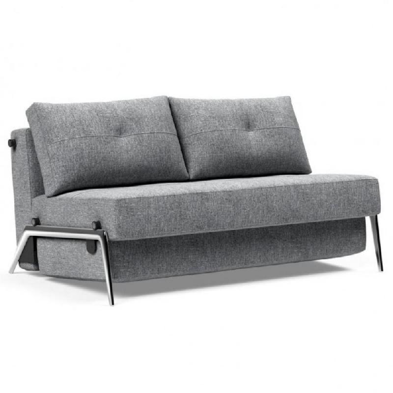 Canapé convertible design Cubed 02 Alu - Innovation Living - 200x140 cm - Tissu Twist Granite_0