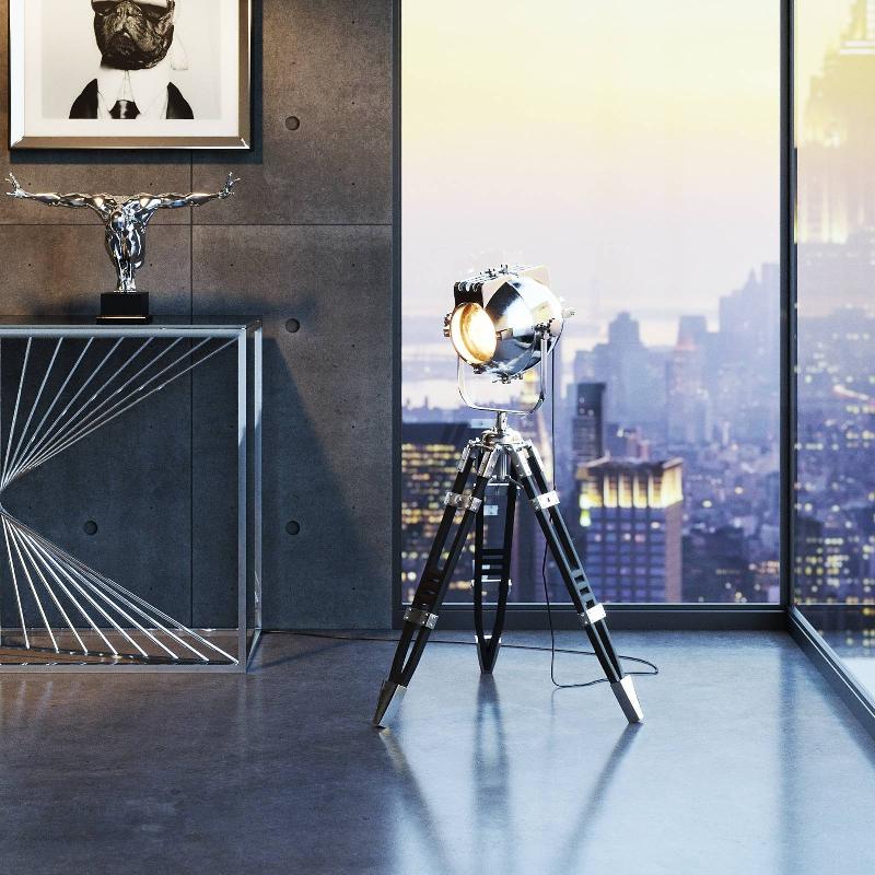 KARE SHOOTING LAMPE SUR PIED, MANGUIER, ALUMINIUM