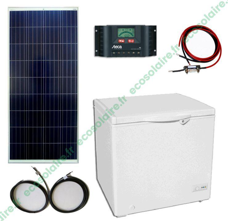 Kit conservateur solaire bahut 150 litres 12V avec batteries gel étanches 185Ah_0