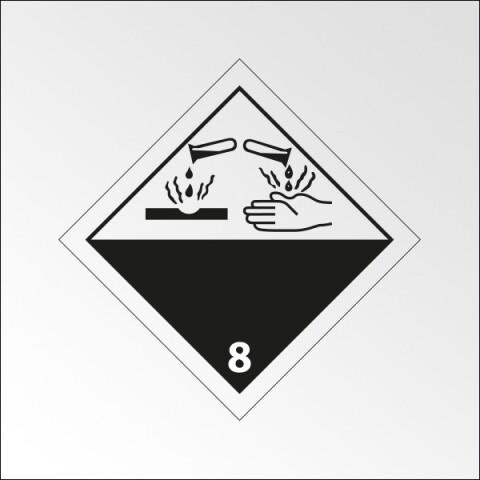 LOT DE 2 - PLAQUE ADR - TRANSPORT MATIÈRES CORROSIVES - DANGER CLASSE 8 - 250 X 250 MM - PVC